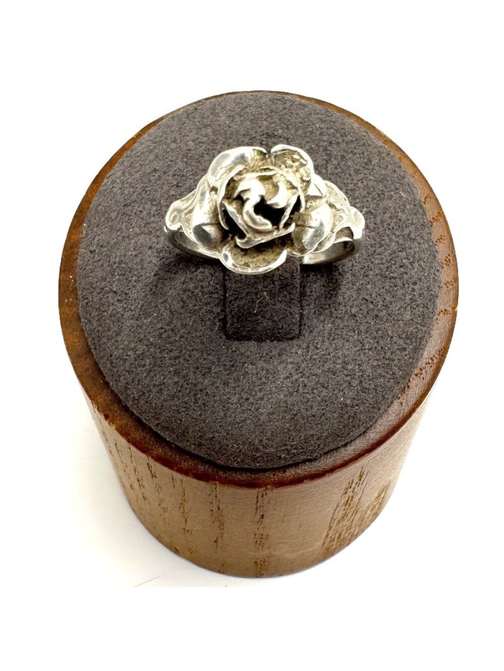 Sterling Silver 925 Rose Design Three Dimensional Flower Ring Size 6.25